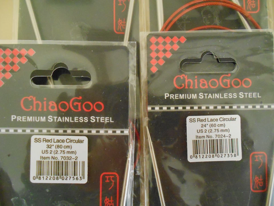 CHIAOGOO N.5 ferri circolari SS Red Lace Circular,VARIE MISURE vedi foto - Immagine 4 di 4