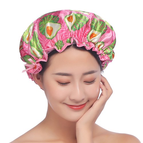 Double Layers Thick Waterproof Shower Cap Women Bath Hat Reusable UK - 第 3/82 張圖片