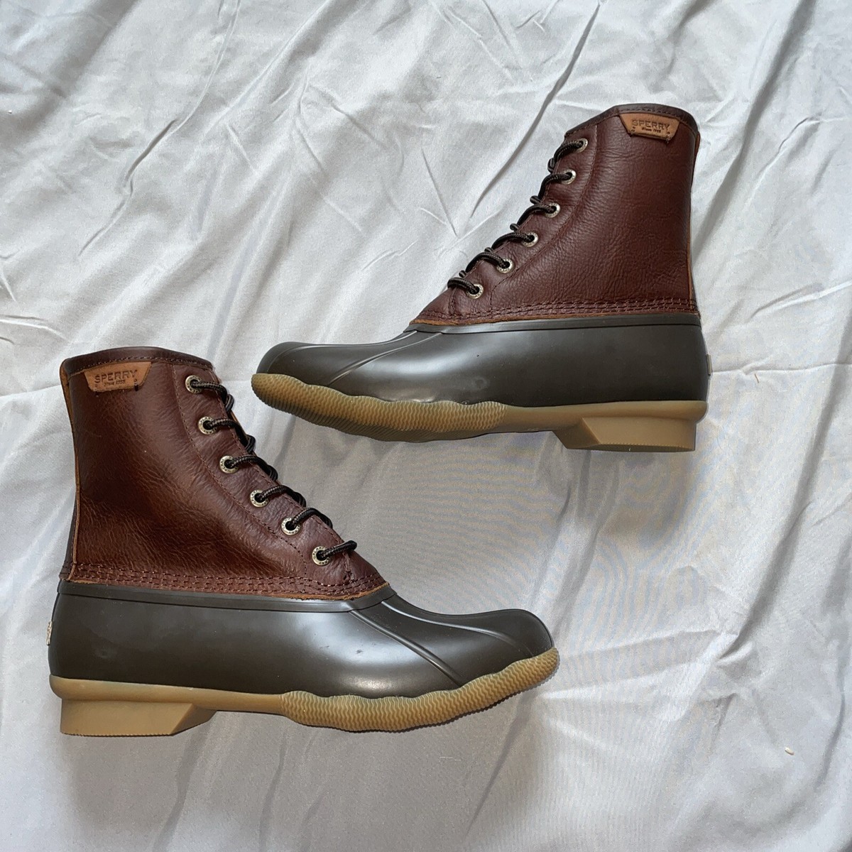 Sperry Top Sider duck boots men\'s 8 taupe brown leather shaft waterproof Gloucester Duck Boots Taupe | Sperry main image 2