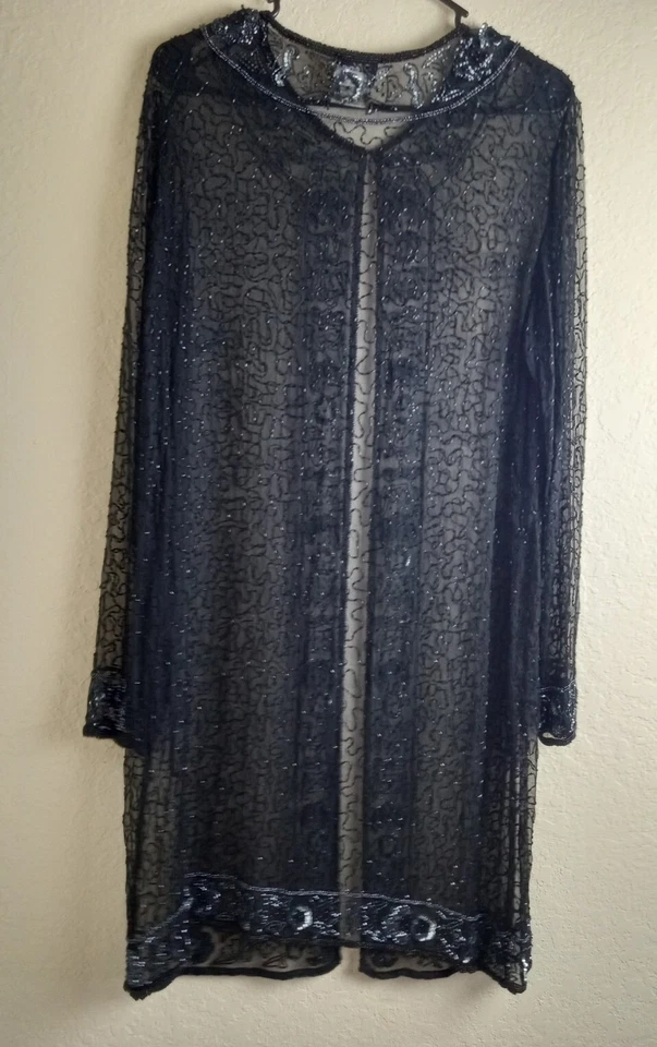 Blazer chaqueta negra con cuentas largas Stenay Foto 4 de 4