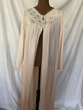 Vintage pink floral lace peignoir robe