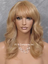 Human Hair Blend Wig Long Wavy Blonde mix  Flat iron Heat Safe OHA 24/613