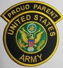 PROUD PARENT UNITED STATES ARMY MILITARY EMBROIDERED patch 3.25x3.5"