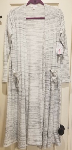 Cardigan LulaRoe Sarah - Taille L, Motif Plaid Gris/noir, Neuf Sans étiquettes
