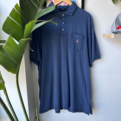 VINTAGE 90s | Ralph Lauren Faded Blue Polo Shirt sz XXL | eBay