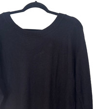 Vince Cashmere Blend Black Sweater Dress with V-Neck Back - Size M