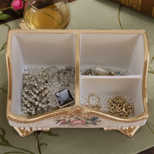 Bandejas de resina floral vintage soporte de tocador organizador de escritorio bandejas de escritorio decoración del hogar - Imagen 4 de 12