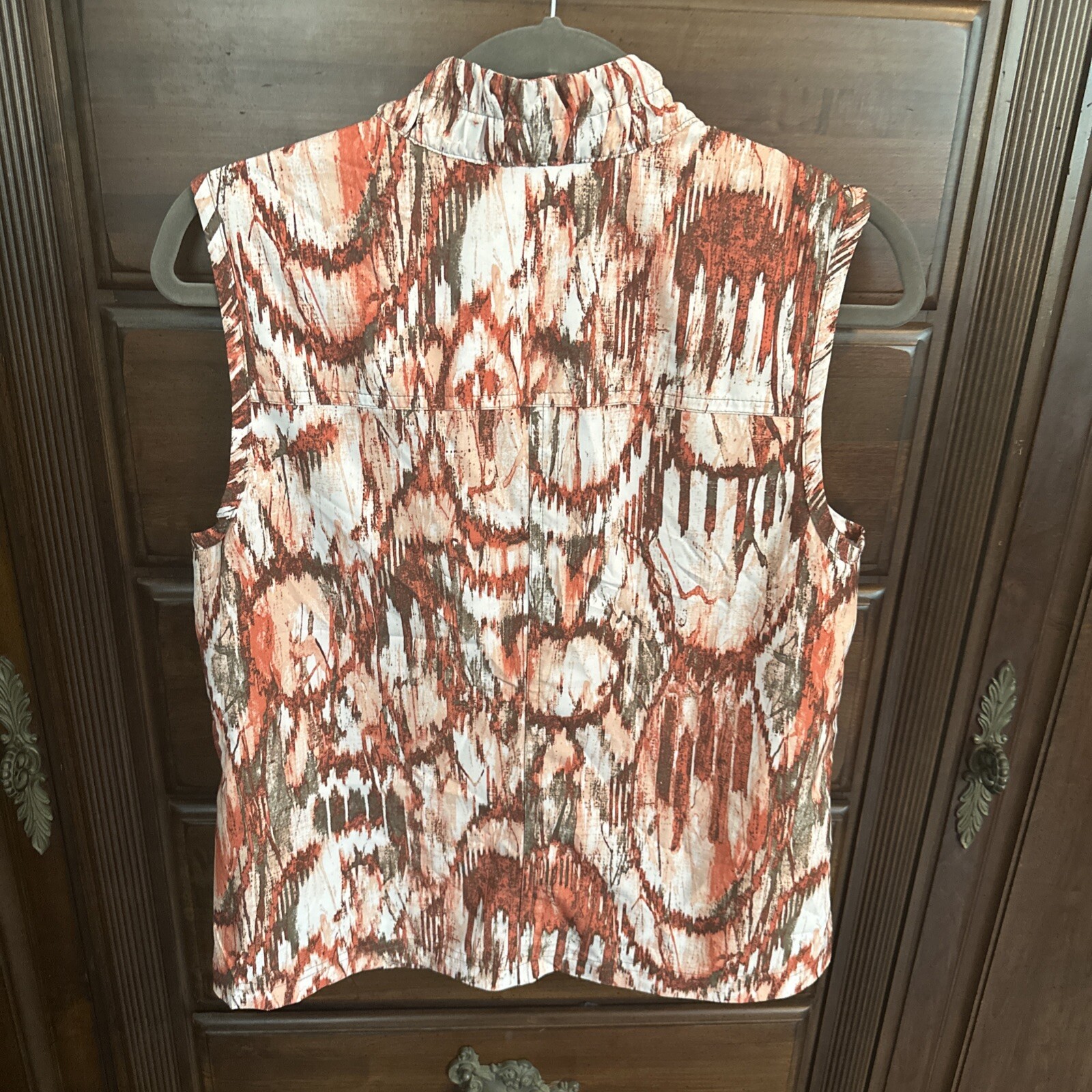 Chicos Weekends Size 1 Rust Patterned Sleeveless … - image 5