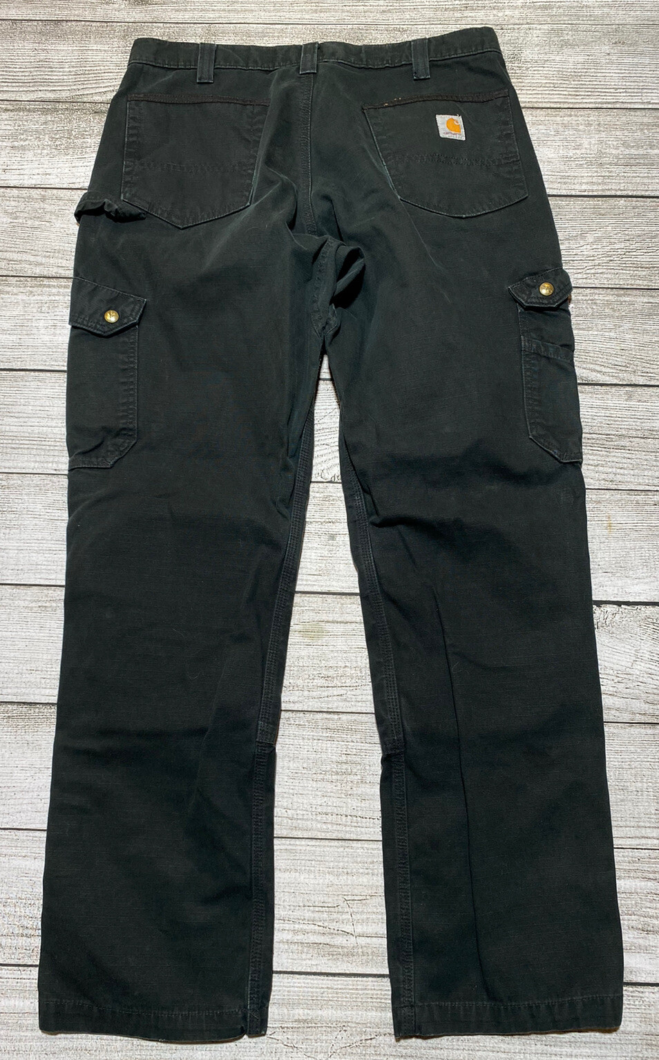 Carhartt Pants Mens 36x34 Black B342BLK Double Knee Canvas Cargo Work