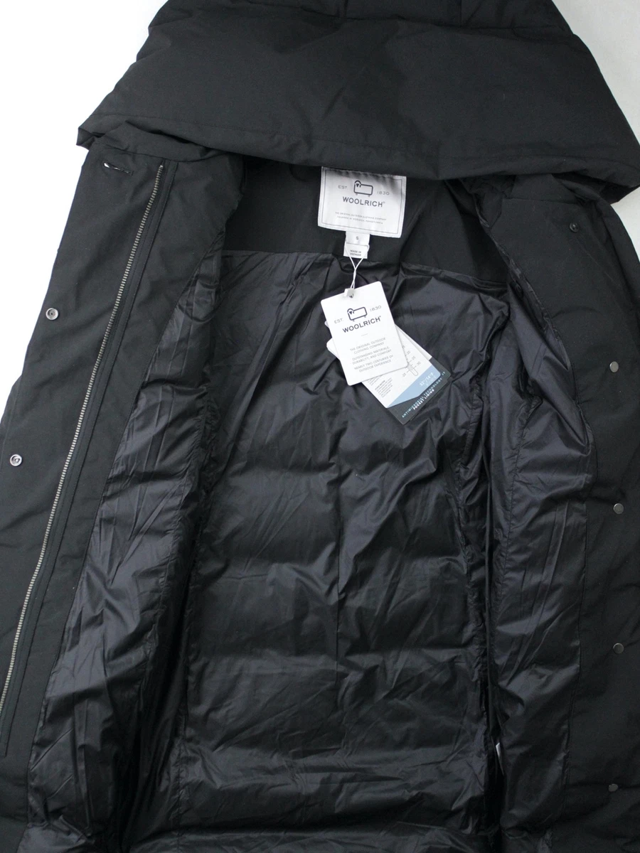 WOOLRICH Womens Puffy Prescott 800 Fill Power Down Coat Small Black