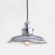 JONATHAN Y Felix 11 in. 1-Light Chrome Adjustable Industrial Metal LED Pendant