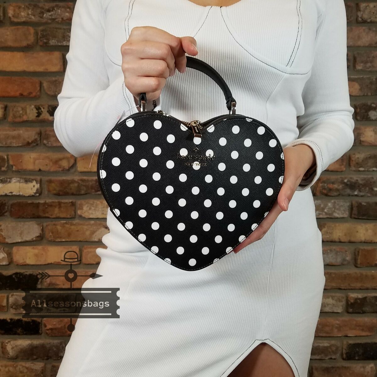 NWT Kate Spade New York Love Shack Heart Crossbody in Polka NWT Kate Spade New York Love Shack Heart Crossbody in Polka