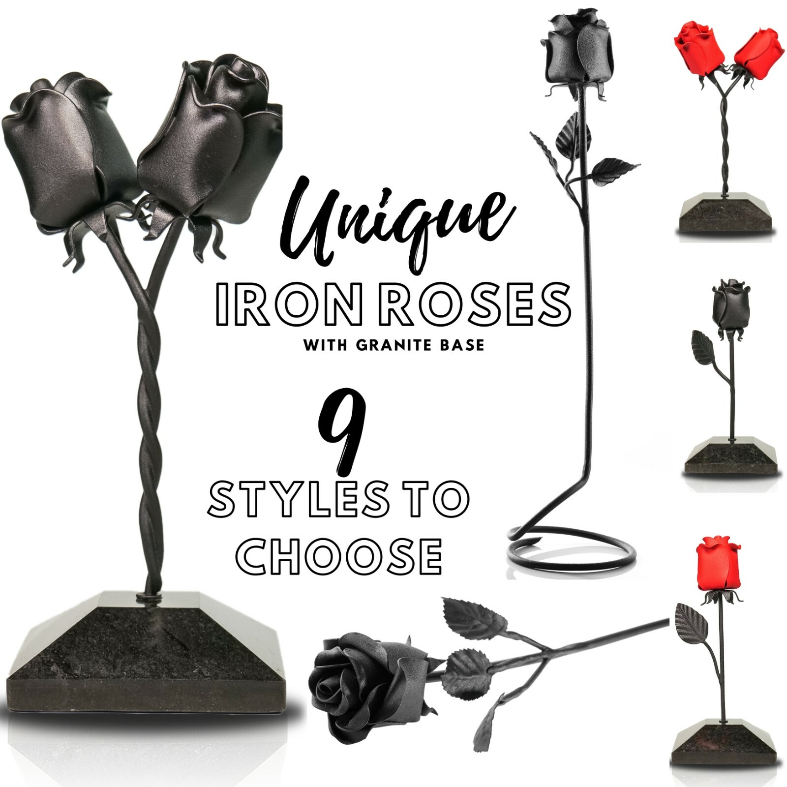 6º Regalo de Aniversario de Boda de Hierro para Ella Flor Rosa de Hierro Negro Forjado Reino Unido 6 Seis