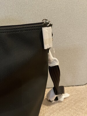NWT LACOSTE Black Shoulder Strap Shopping Bag Purse Handbag Large