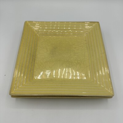 Bobby Flay BARCELONA 8  Square Salad Plates Yellow Lot Of 2
