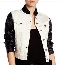 Dl1961 Rocky Sheep Leather Denim Jacket Xs Nwt $248