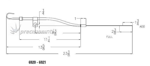 MR GASKET 6920 CHROME ENGINE DIPSTICK & TUBE SUITS FORD 260-302W V8 - Picture 2 of 2