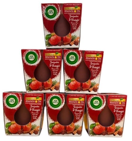 6X Air Wick WohlfüHl-Duftkerze Zimtzauber & Bratapfel, (6X105G)-image