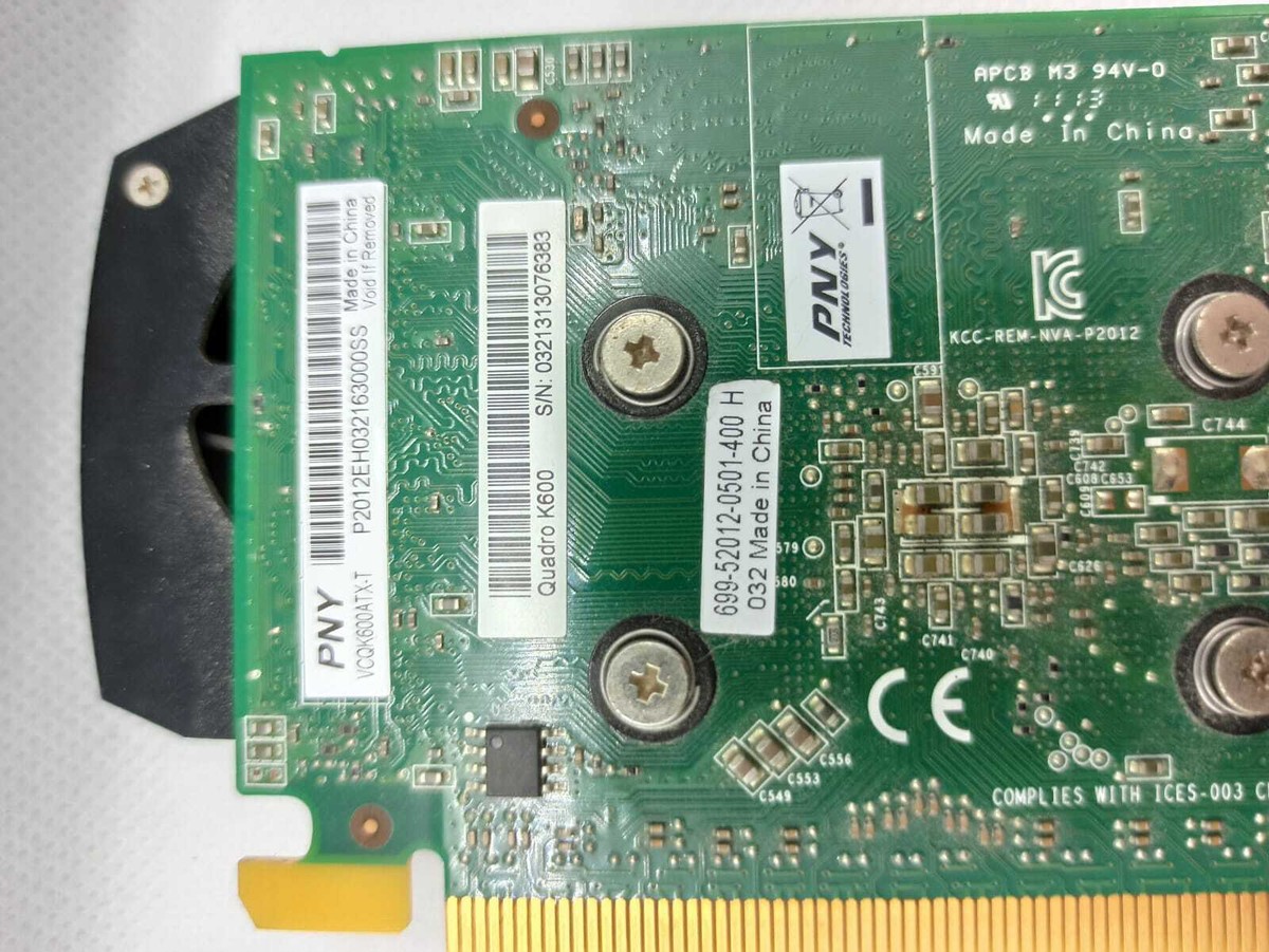 Video Graphics Card Nvidia Quadro K600 1GB PCIe x16 DVI Display