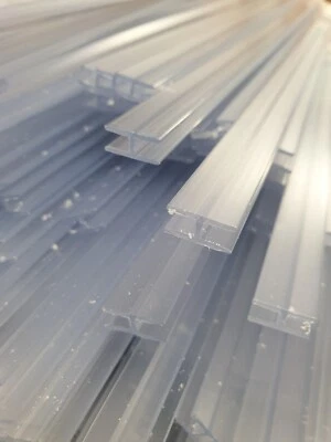 HALLS Greenhouse Clear H Section Separator Strip for Glass or polycarbonate 610mm long