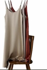 Women Satin Silky Midi Cocktail Dress Luxury Shiny Evening Party Club Wear Maxi