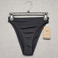 Nike Swim Women's High Waist Bikini Swim Bottoms Size Large Black NESSD234-001