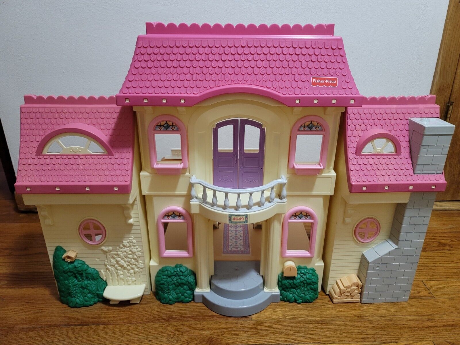 FISHER PRICE LOVING FAMILY PINK ROOF FOLDING #4649 DOLLHOUSE 21