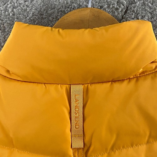 LANDS' END Puffer Down Vest Women’s Medium (10-12) Yellow Full Zip Jacket - Picture 9 of 11