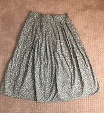 VTG LL BEAN Floral Skirt Cottage Core Pockets Size 12 28  Waist USA