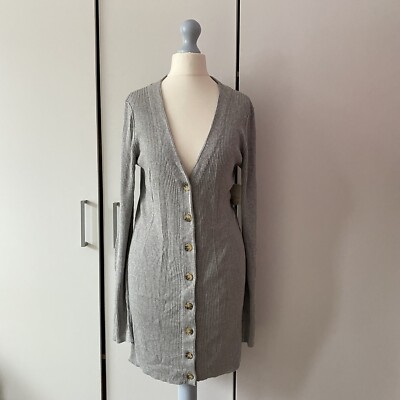 Free People Strickjacke grau mit Knopfleiste Größe S V-Ausschnitt