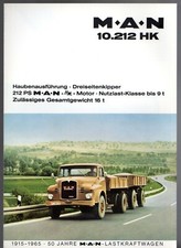 M.A.N. 10.212 HK Three Way Tipper 1965-66 German Market Foldout Sales Brochure