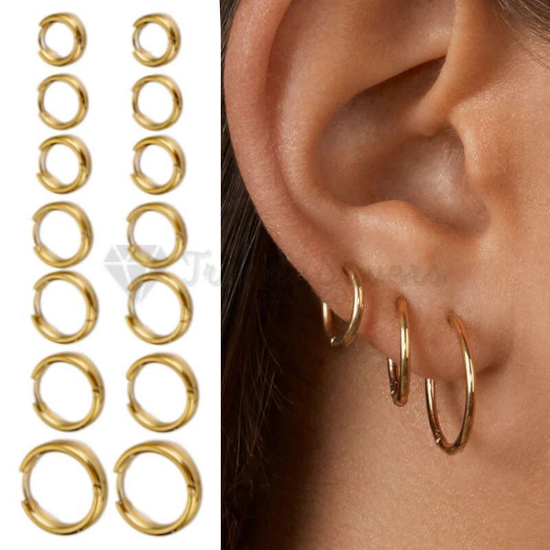 Gold sleeper 2024 stud earrings