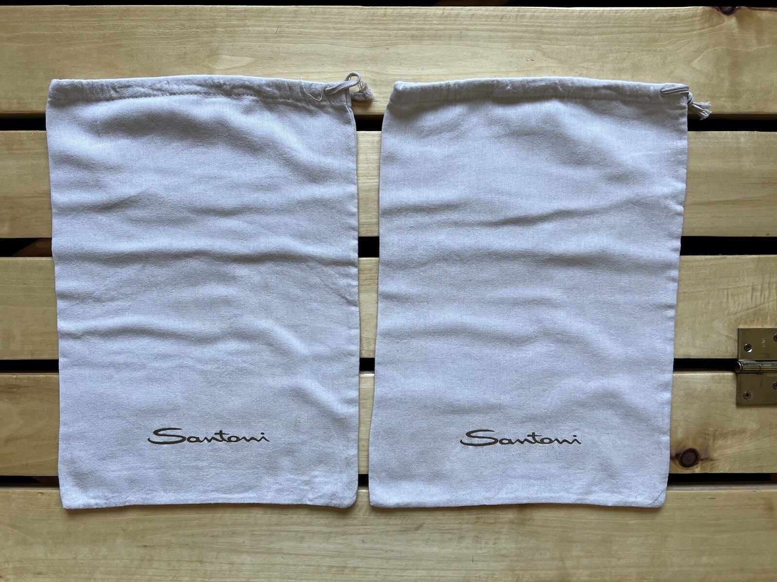 SAINT LAURENT Santoni Sacchetti Polvere Scarpe Grigie con Logo Made in Italy