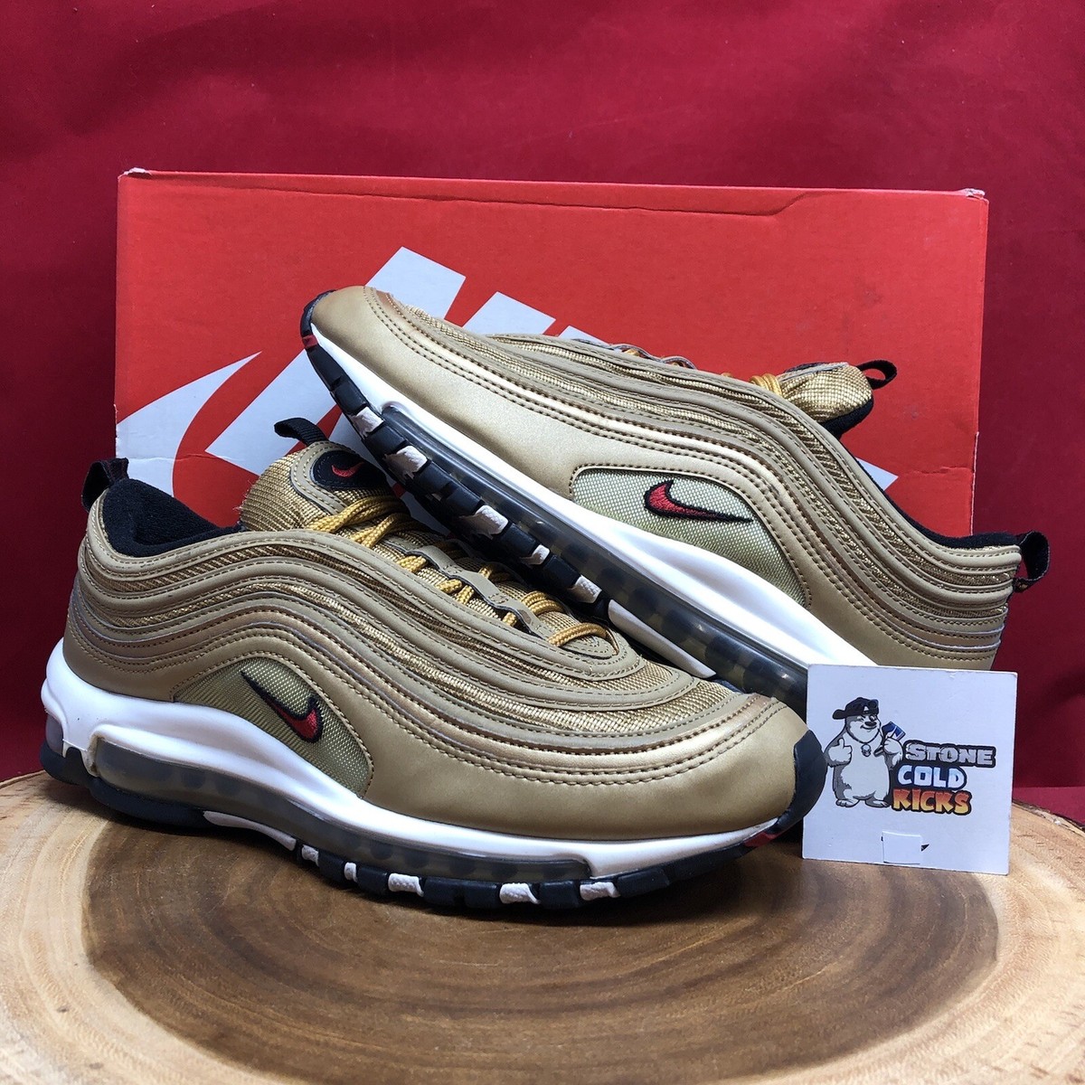 Nike Air Max 97 OG QS Metallic Gold 2017 - 884421-700 Size 8.5 1