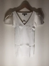 I.N.C. Ethereal White Women's V-Neck Flair Sleeve Top Size XS NWT $59.50