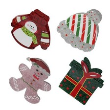 4 PCS Christmas Hair Claw Clips Red Green Cute Snowman Girls Women Accessories