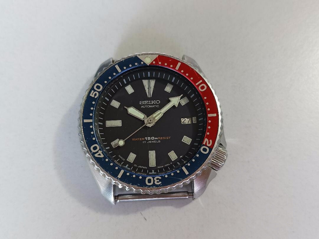 GENUINE 30 YEARS SEIKO DIVERS PEPSI 150m BLUE SEIKO 7002