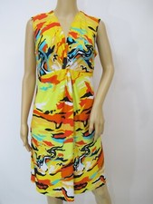 Peck & Peck Women's Jersey Knit Abstract Print Twisted Knot Midi Dress Size S~M