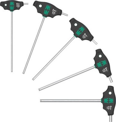 Wera 136070 454/5 HF SHK Set 1 T-Hdl Screwdvr Hex-Plus w/Holding Fn, 5pc