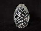 Blown Glass White Swirl Paper Weight. — photo 1
