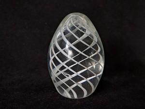 Blown Glass White Swirl Paper Weight.