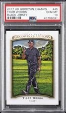 2017 GOODWIN CHAMPIONS BLACK JSY #45 TIGER WOODS PSA 10