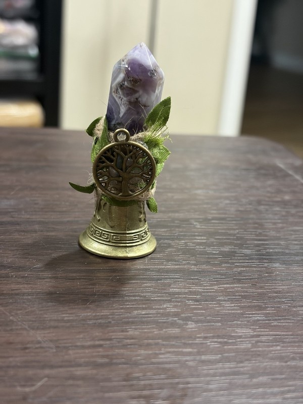 Dream Amethyst Crystal Bell. Tree Of Life.  