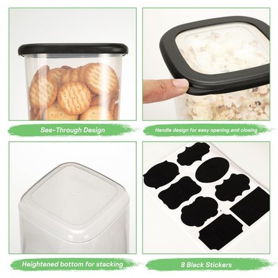 Cozary Vorratsdosen Set 6 Größen luftdicht mit Deckel & Etiketten Küche Lagerung