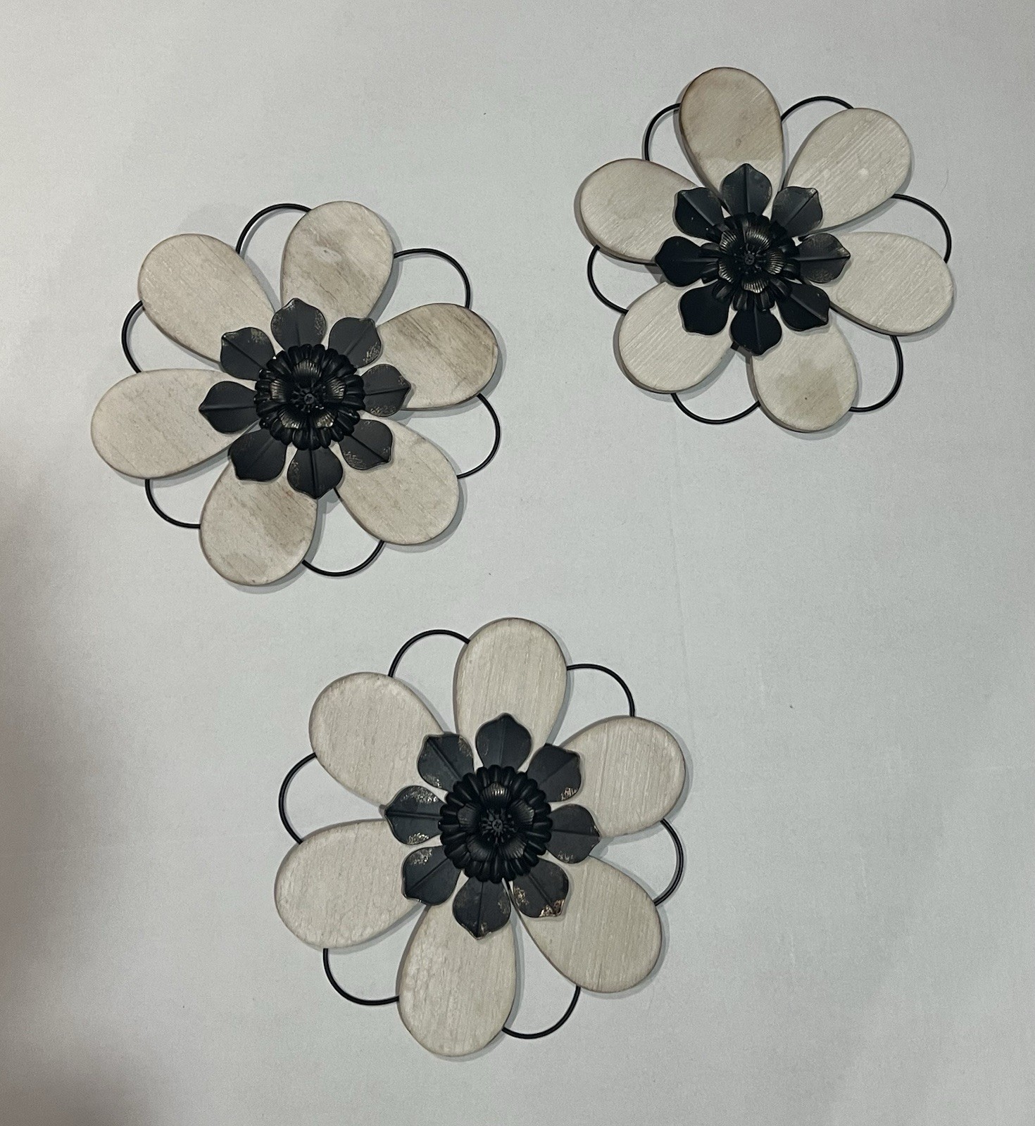 Floral Metal And Wood Wall Decor