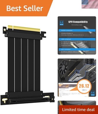 High-Speed 100mm PCIe 4.0 X16 Riser Cable - Perfect for GeForce RTX 40/30 Series