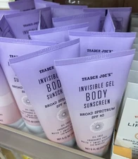 2 Packs Trader Joe's Invisible Gel Body Sunscreen SPF 40 Oil Free 5oz Each NEW