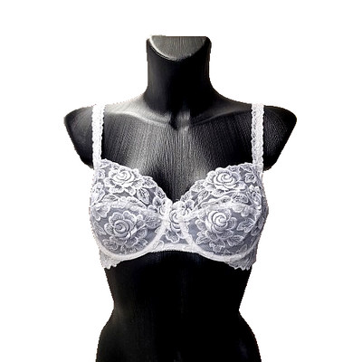 Andres Sarda exklusiver Spitzen Bügel BH in Weiß Gr. 75 B *Luxus Lingerie Neu