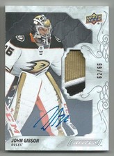2019-20 Upper Deck Engrained John Gibson Premium Materials Auto Ebony 62/65