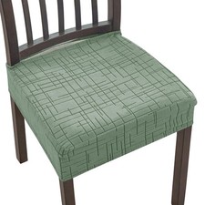 Stretch Seat Covers for Dining Room Chairs Set of 4 Jacquard No Rear Chair Co...